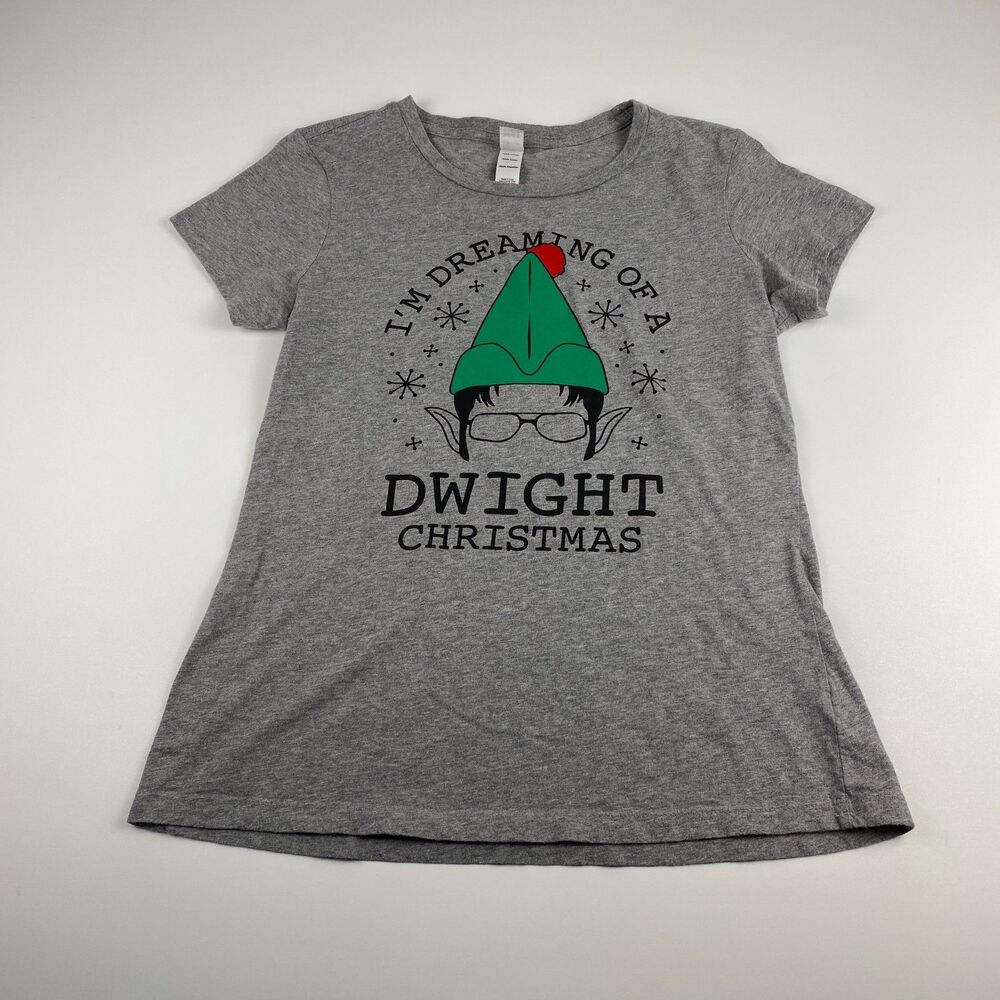 The Office Graphic T Shirt I'm Dreaming of a Dwight Christmas Womens Small Rare